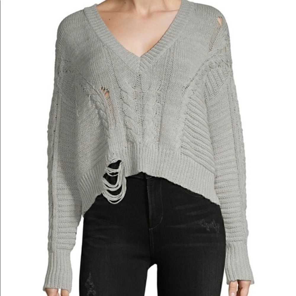 Wildfox distressed cropped sweater 